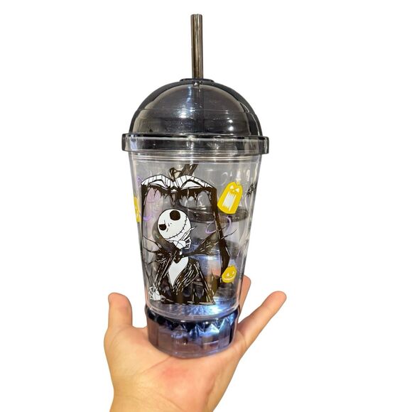 Disney Nightmare Before Christmas Cup Jack Zero Sally Dometop Light Up Straw GUC - Picture 3 of 12